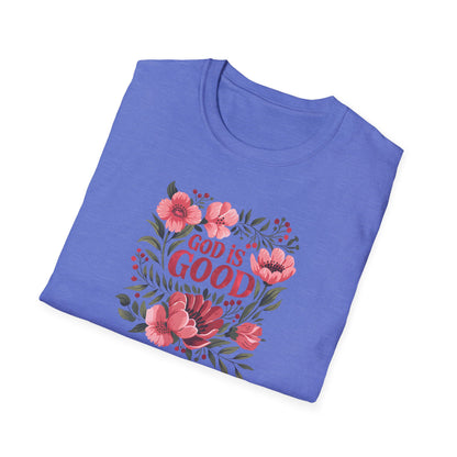 Floral "God is Good" - T-Shirt for Inspirational Wear