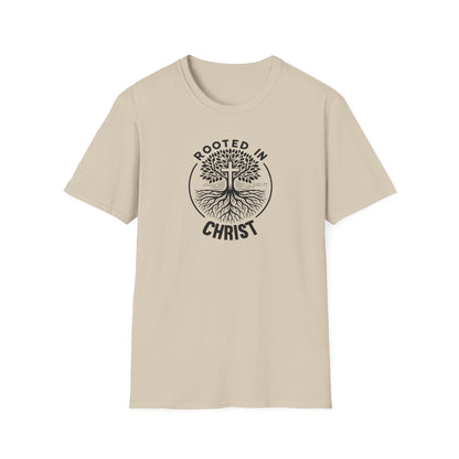 "Rooted In Christ" Front Print Unisex Softstyle T-Shirt