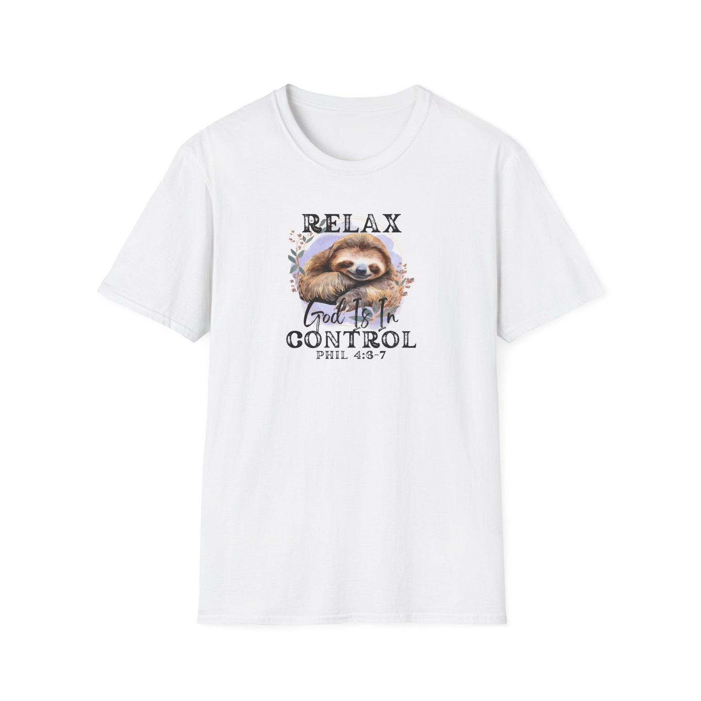 "Relax God is in Control" - Unisex Softstyle T-Shirt