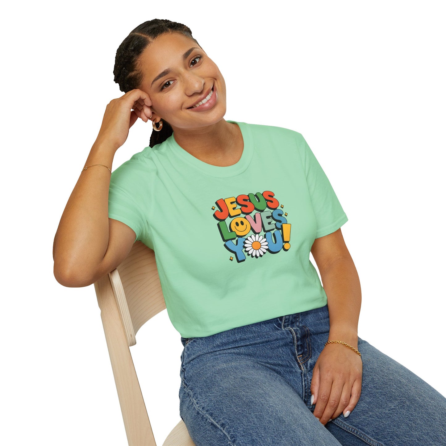 "Jesus Loves You" - Unisex Softstyle T-Shirt – Vibrant Faith-Inspired Tee