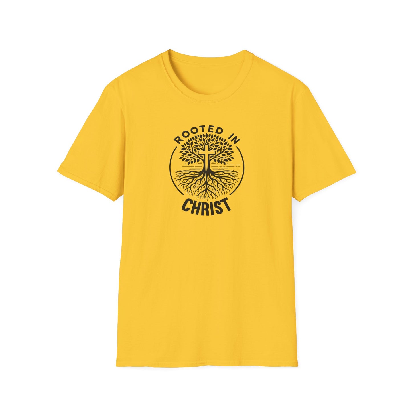"Rooted In Christ" Front Print Unisex Softstyle T-Shirt