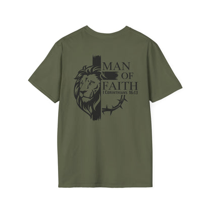 Man of Faith Back PrintUnisex Softstyle T-Shirt