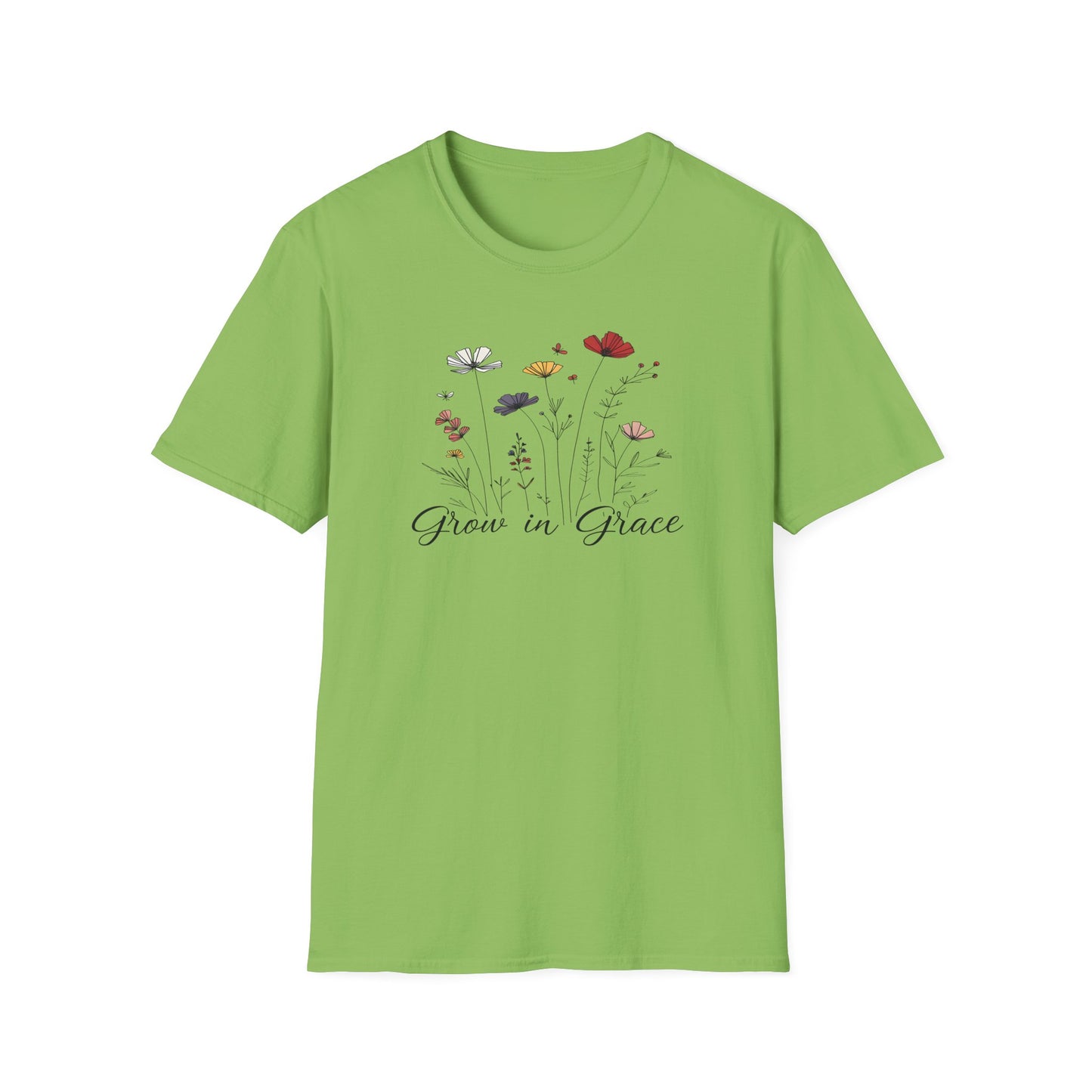 "Grow in Grace" Daisies - Unisex Softstyle T-Shirt