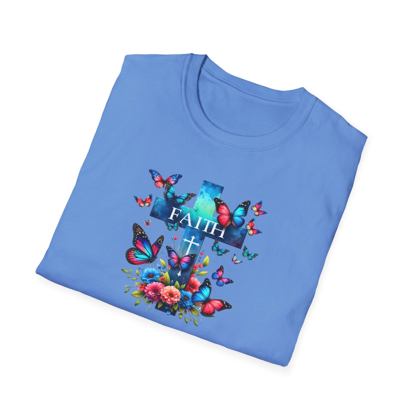"Faith and Nature" -  Unisex T-Shirt - Christian, Butterfly Design