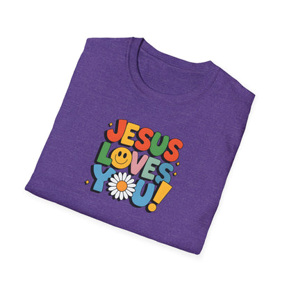 "Jesus Loves You" - Unisex Softstyle T-Shirt – Vibrant Faith-Inspired Tee