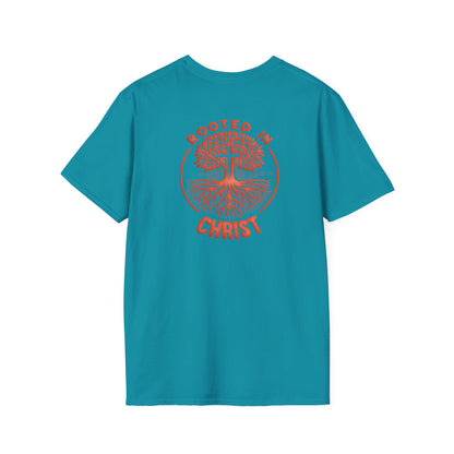 "Rooted In Christ" Back Print Unisex Softstyle T-Shirt
