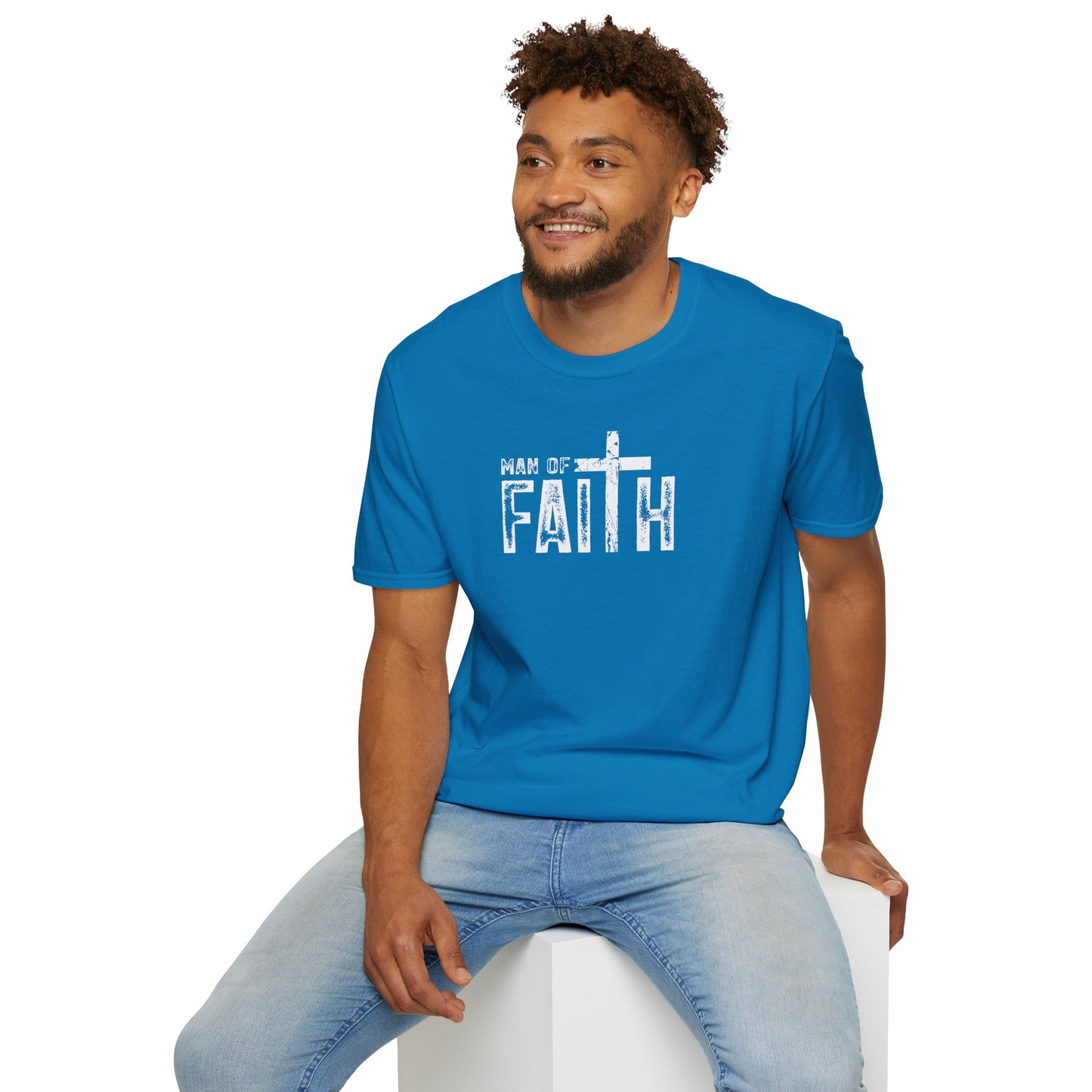 "Man of Faith" Retro Unisex Softstyle T-Shirt