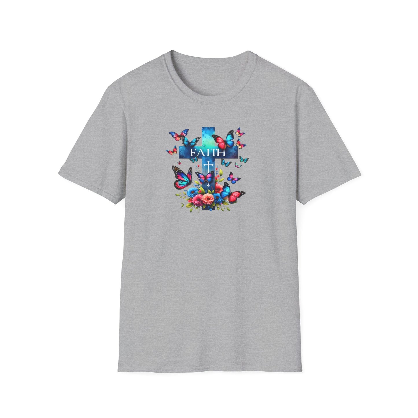 "Faith and Nature" -  Unisex T-Shirt - Christian, Butterfly Design