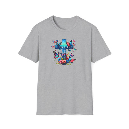 "Faith and Nature" -  Unisex T-Shirt - Christian, Butterfly Design