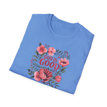 Floral "God is Good" - T-Shirt for Inspirational Wear