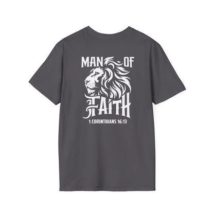 Man of Faith 1 Corth Back Print  Unisex Softstyle T-Shirt