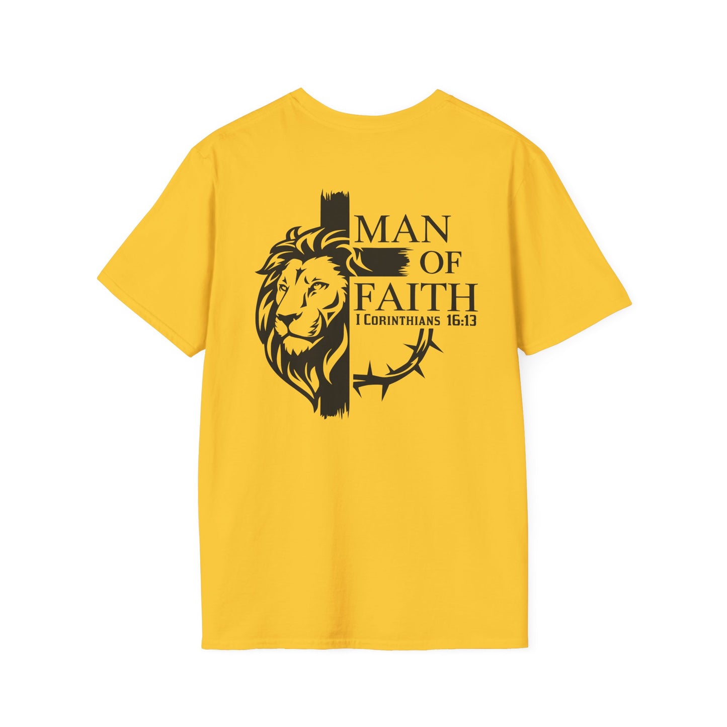 Man of Faith Back PrintUnisex Softstyle T-Shirt