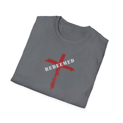 "Redeemed" Relays the message that God has paid the price for my sins through His Son's sacrifice Unisex Softstyle T-Shirt