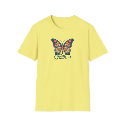 Faith Butterfly - Unisex Softstyle T-Shirt | Inspirational Tee, Gift for Her, Spring Fashion, Spiritual Wear, Summer Outfit