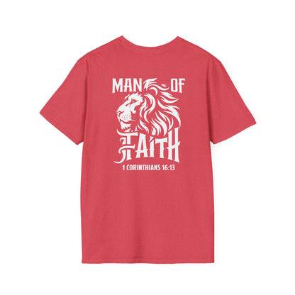 Man of Faith 1 Corth Back Print  Unisex Softstyle T-Shirt