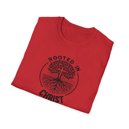 "Rooted In Christ" Front Print Unisex Softstyle T-Shirt