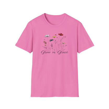 "Grow in Grace" Daisies - Unisex Softstyle T-Shirt