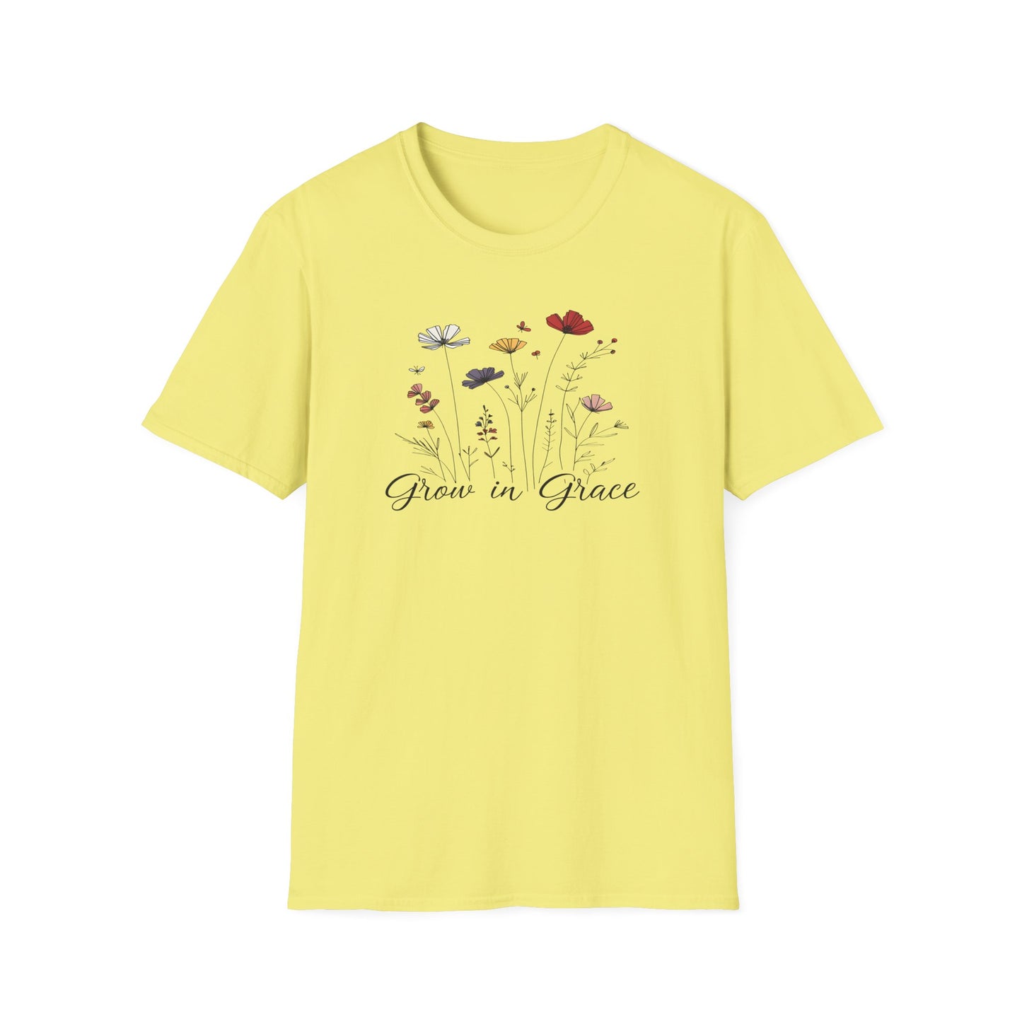 "Grow in Grace" Daisies - Unisex Softstyle T-Shirt