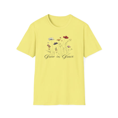 "Grow in Grace" Daisies - Unisex Softstyle T-Shirt