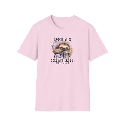 "Relax God is in Control" - Unisex Softstyle T-Shirt