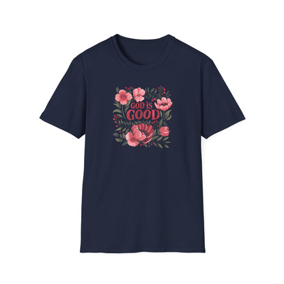Floral "God is Good" - T-Shirt for Inspirational Wear