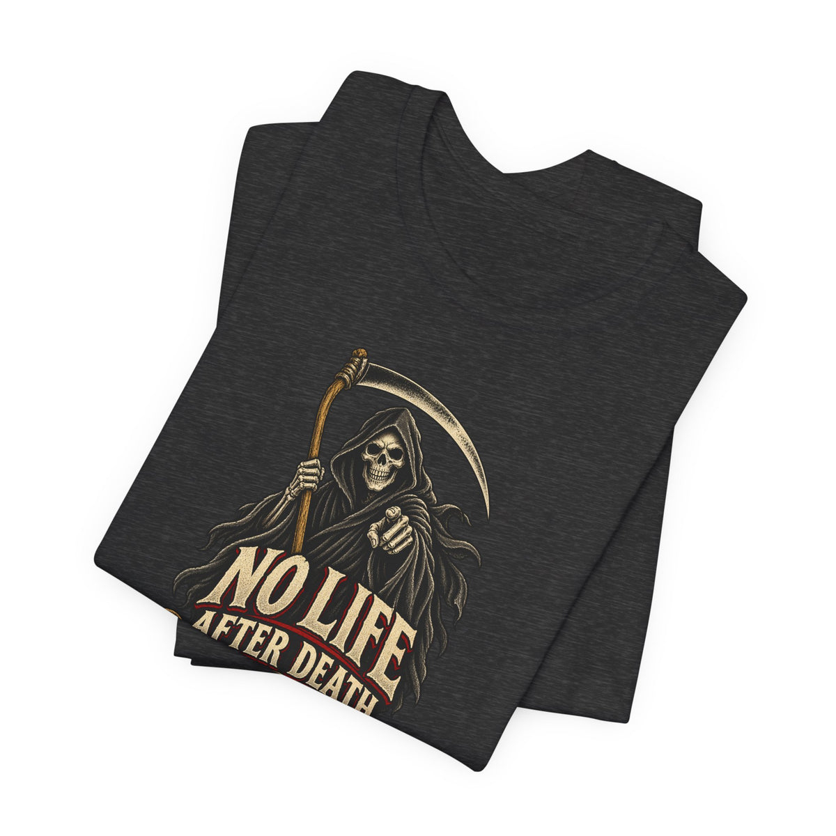 "It's Sad-du-cee" Front Print Vintage Grim Reaper Front Print T-Shirt