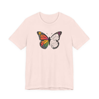 Copy of Butterfly New Creation T-Shirt — Monarch Wing with Inspiring Text