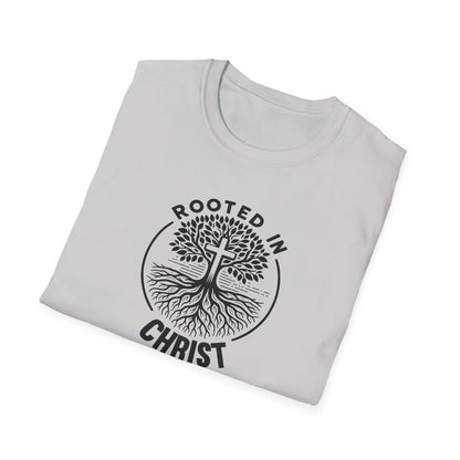 "Rooted In Christ" Front Print Unisex Softstyle T-Shirt