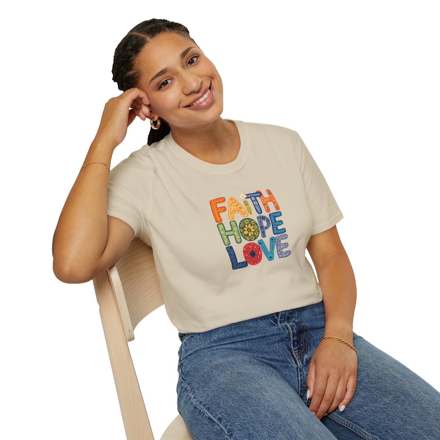 "Faith Hope Love" - Unisex Softstyle T-Shirt - Inspirational Graphic Tee