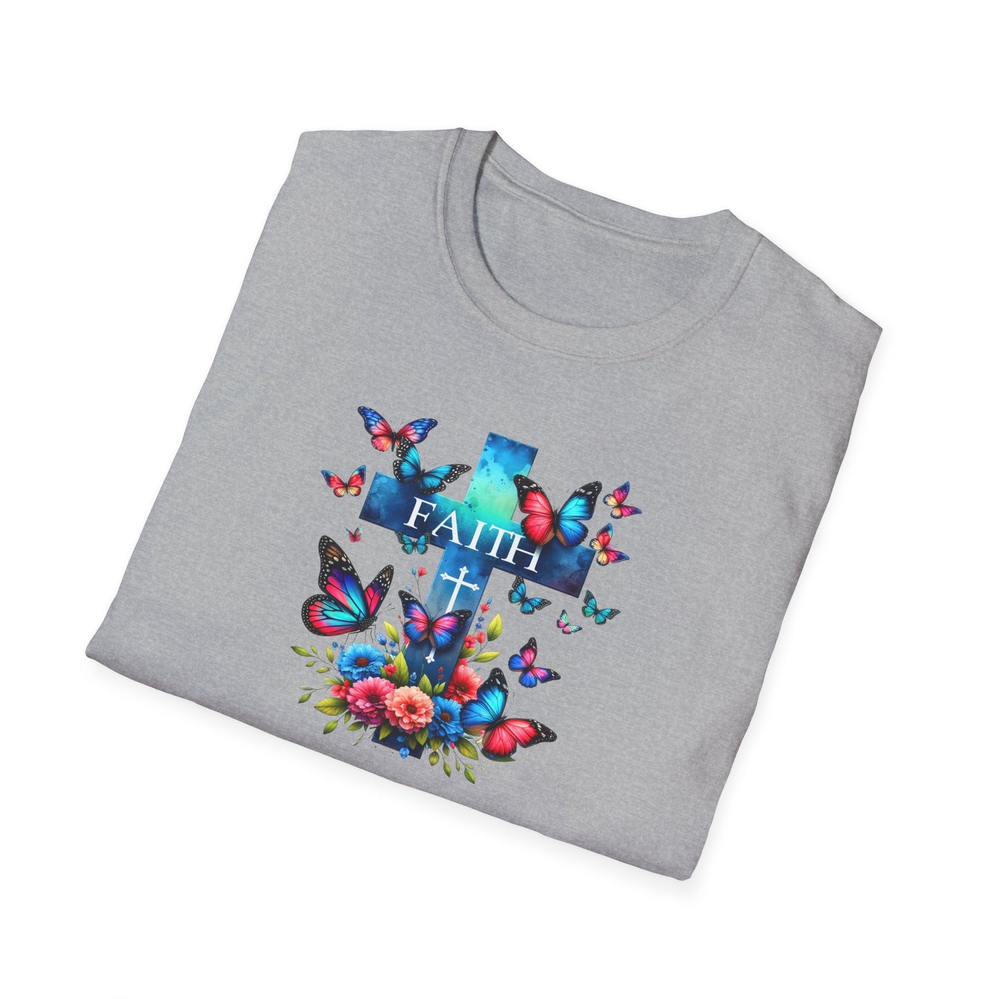 "Faith and Nature" -  Unisex T-Shirt - Christian, Butterfly Design