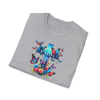 "Faith and Nature" -  Unisex T-Shirt - Christian, Butterfly Design