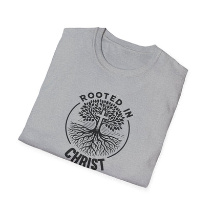 "Rooted In Christ" Front Print Unisex Softstyle T-Shirt