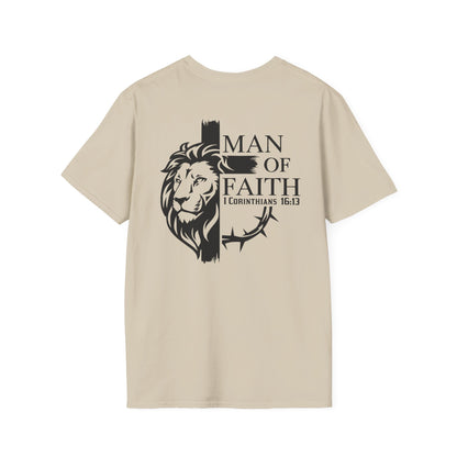 Man of Faith Back PrintUnisex Softstyle T-Shirt