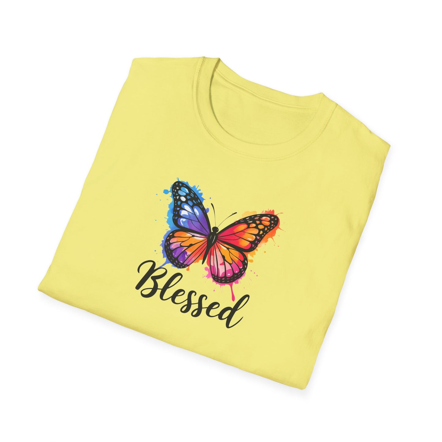 Color Splat Butterfly Unisex Softstyle T-Shirt