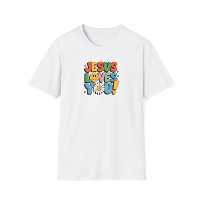 "Jesus Loves You" - Unisex Softstyle T-Shirt – Vibrant Faith-Inspired Tee