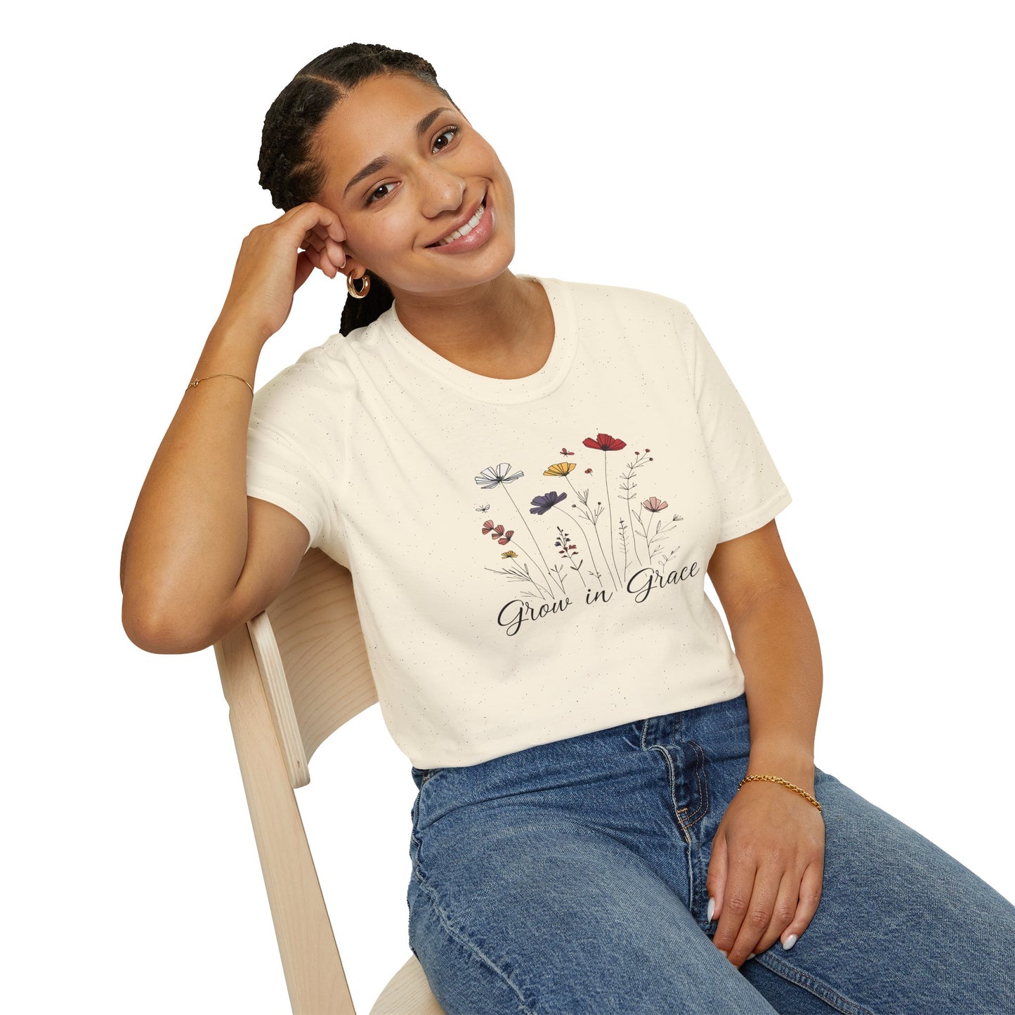 "Grow in Grace" Daisies - Unisex Softstyle T-Shirt