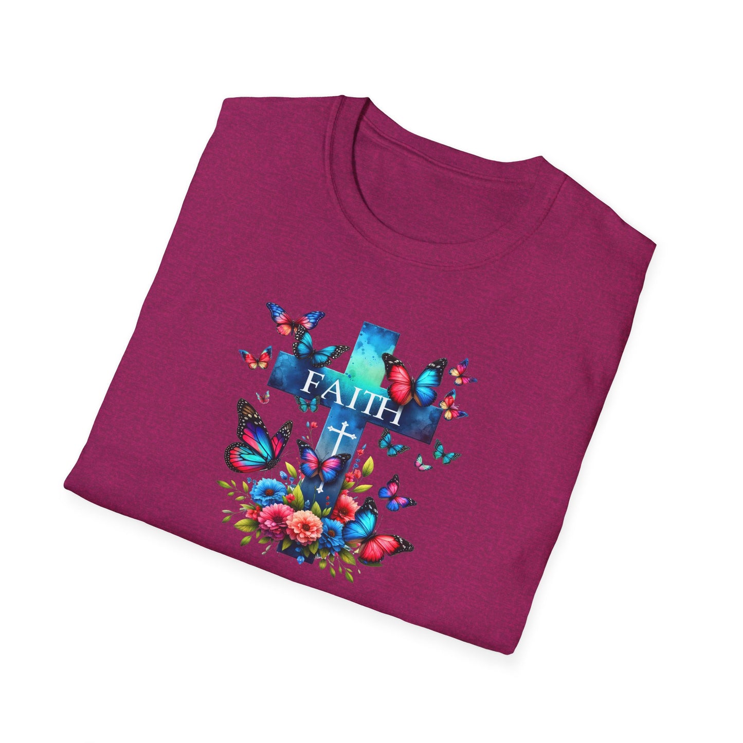 "Faith and Nature" -  Unisex T-Shirt - Christian, Butterfly Design