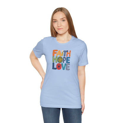 "Faith Hope Love" - Unisex Softstyle T-Shirt - Inspirational Graphic Tee