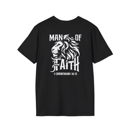 Man of Faith 1 Corth Back Print  Unisex Softstyle T-Shirt