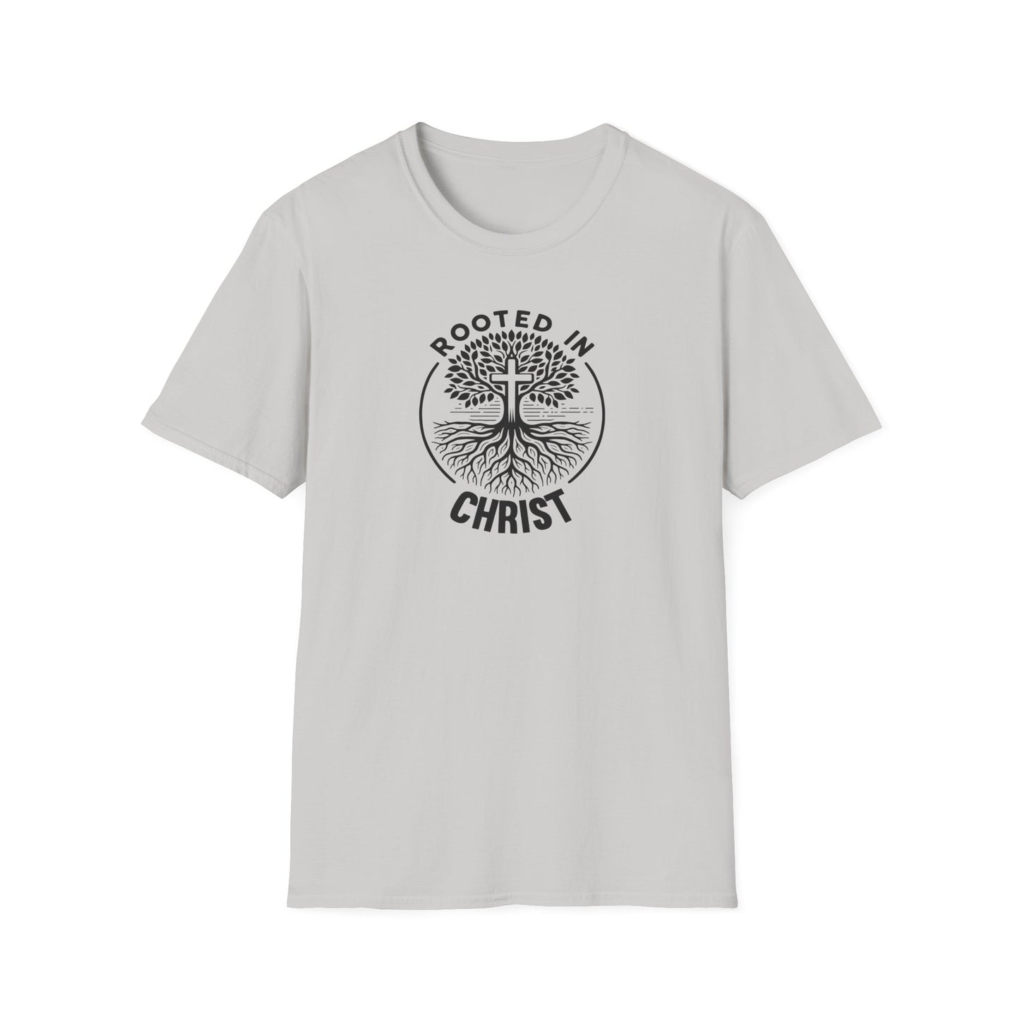 "Rooted In Christ" Front Print Unisex Softstyle T-Shirt