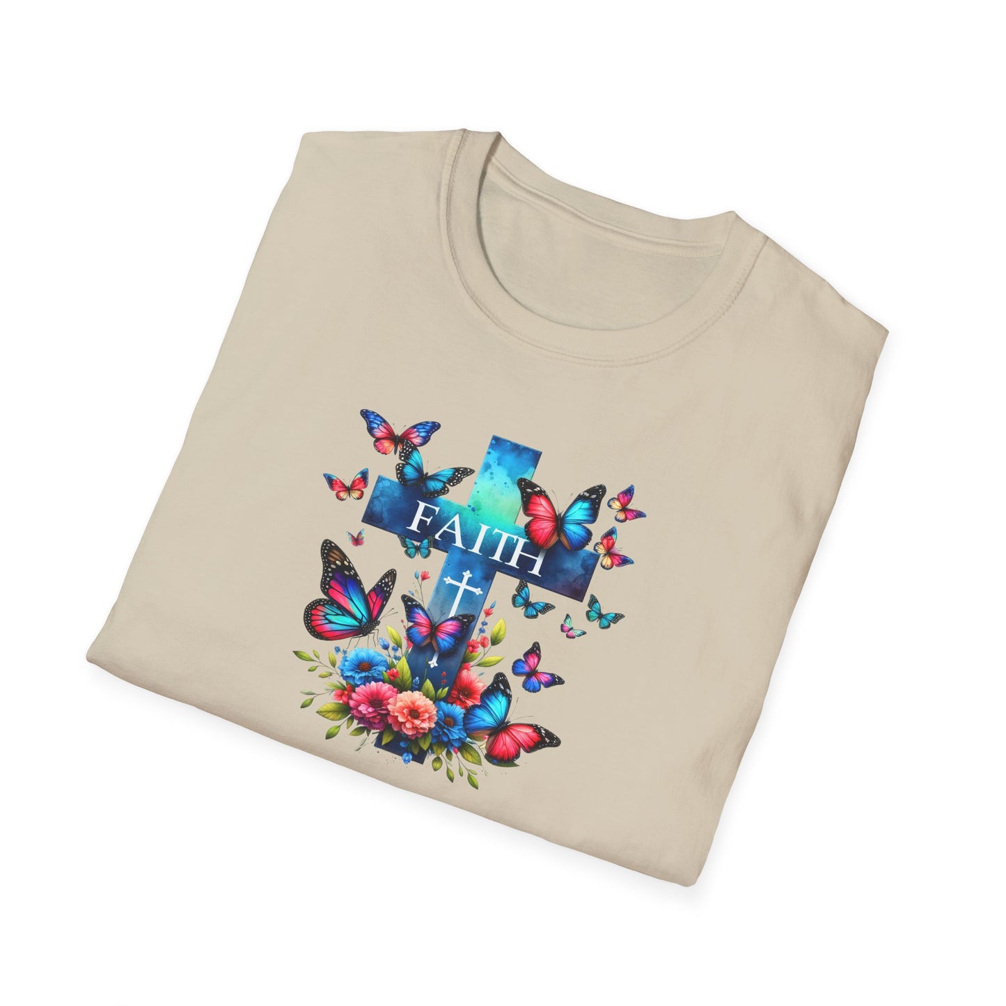 "Faith and Nature" -  Unisex T-Shirt - Christian, Butterfly Design