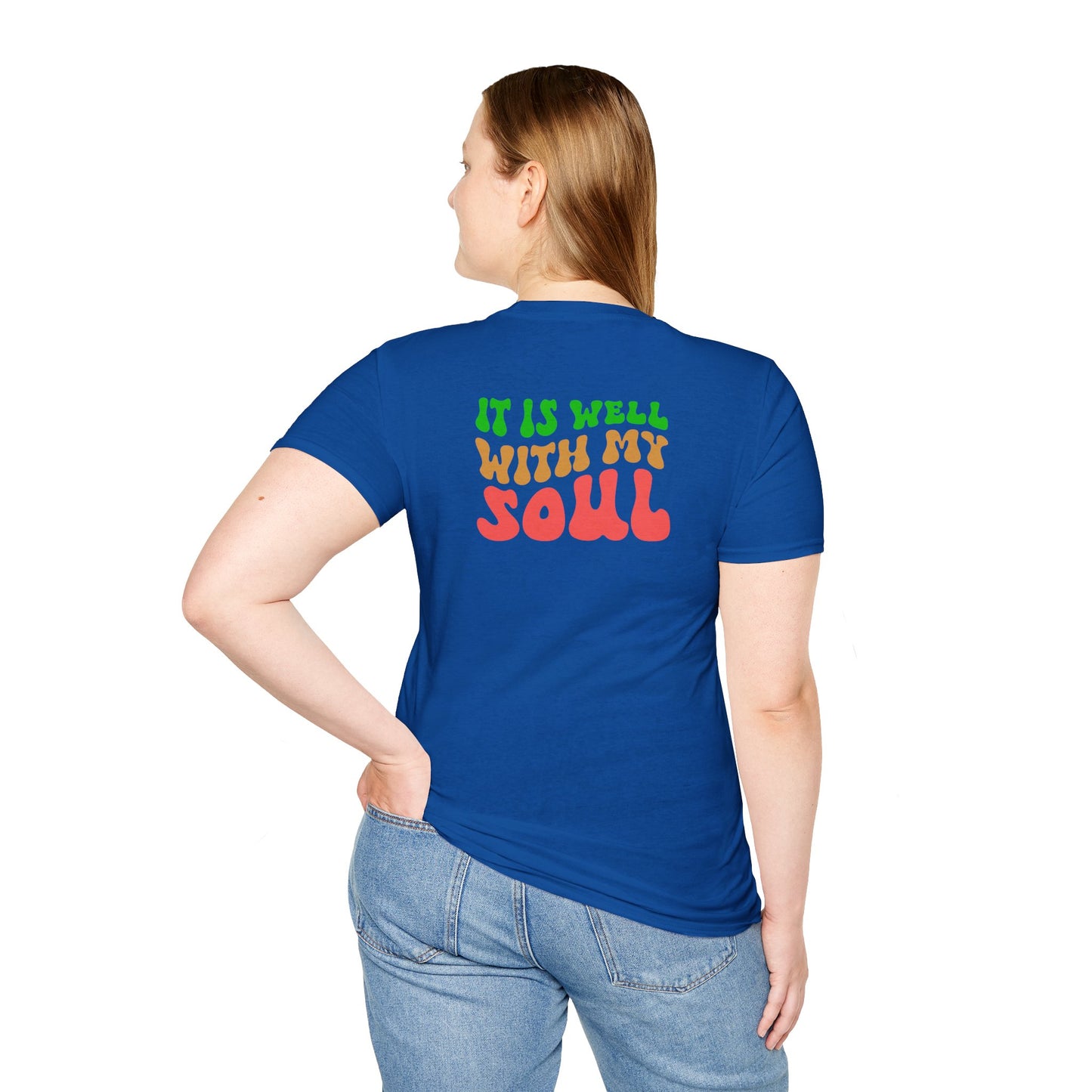 "It Is Well With My Soul" Back - Unisex Softstyle T-Shirt