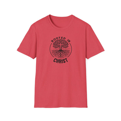 "Rooted In Christ" Front Print Unisex Softstyle T-Shirt