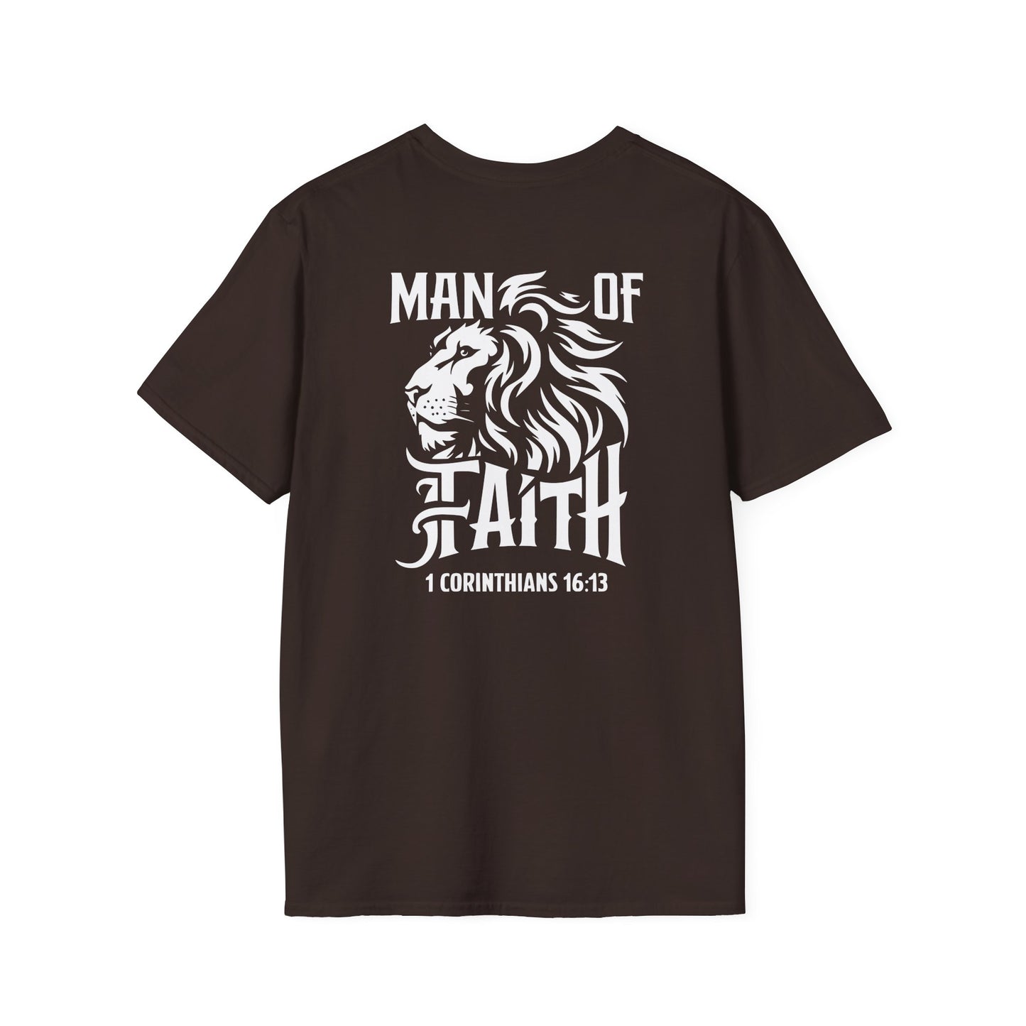 Man of Faith 1 Corth Back Print  Unisex Softstyle T-Shirt