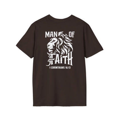 Man of Faith 1 Corth Back Print  Unisex Softstyle T-Shirt