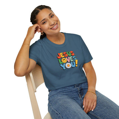"Jesus Loves You" - Unisex Softstyle T-Shirt – Vibrant Faith-Inspired Tee
