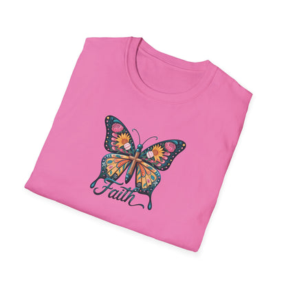 Faith Butterfly - Unisex Softstyle T-Shirt | Inspirational Tee, Gift for Her, Spring Fashion, Spiritual Wear, Summer Outfit