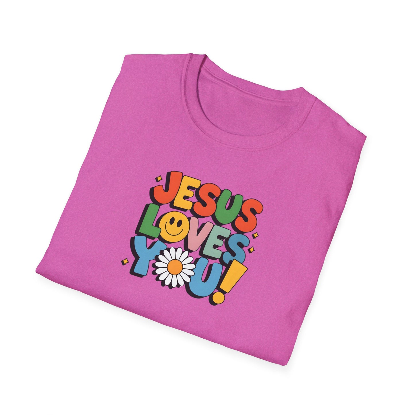 "Jesus Loves You" - Unisex Softstyle T-Shirt – Vibrant Faith-Inspired Tee