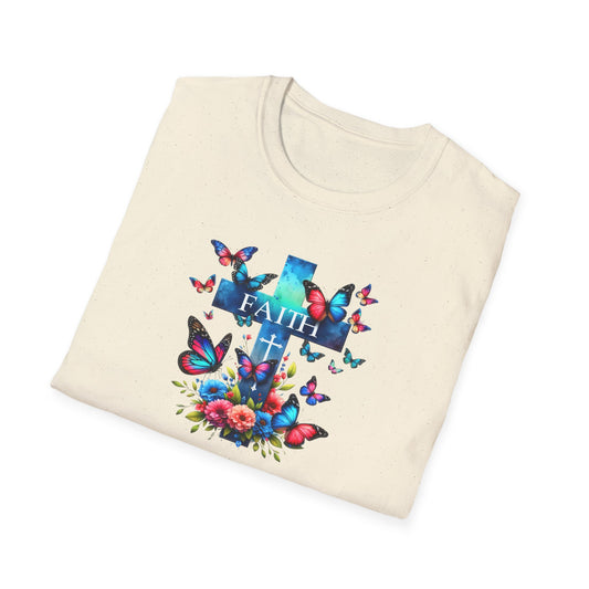 "Faith and Nature" -  Unisex T-Shirt - Christian, Butterfly Design