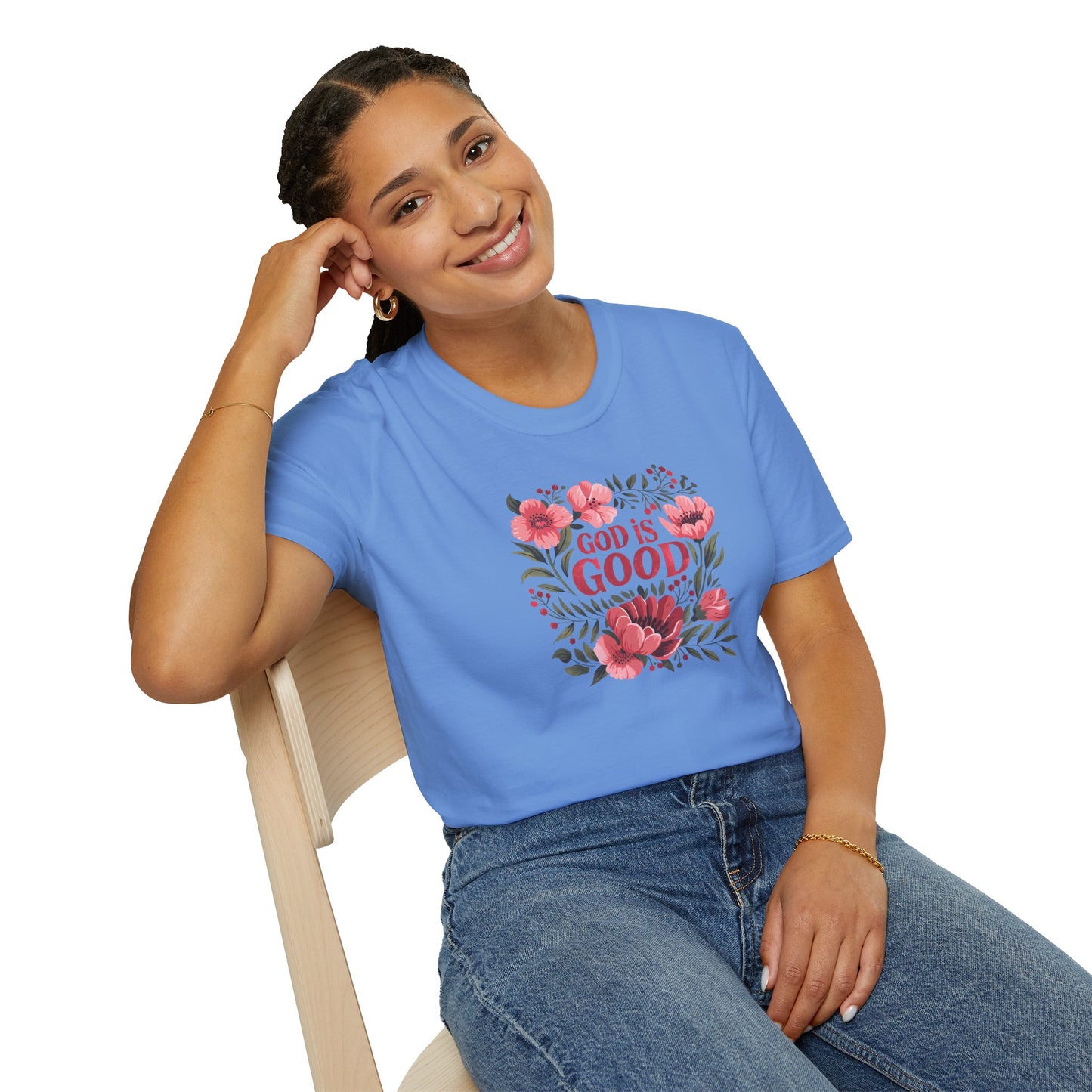 Floral "God is Good" - T-Shirt for Inspirational Wear